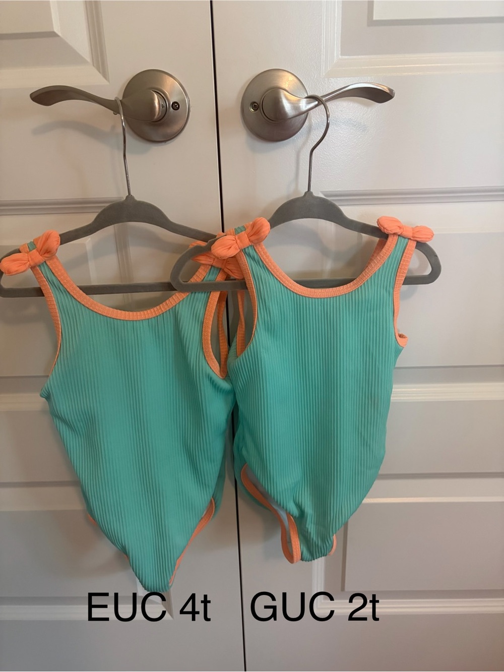 Target Kids Swim One-Piece in Aqua with Peach Trim